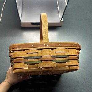 Vintage Longaberger Basket 1990 handle signed 12x12x4 Flaw
